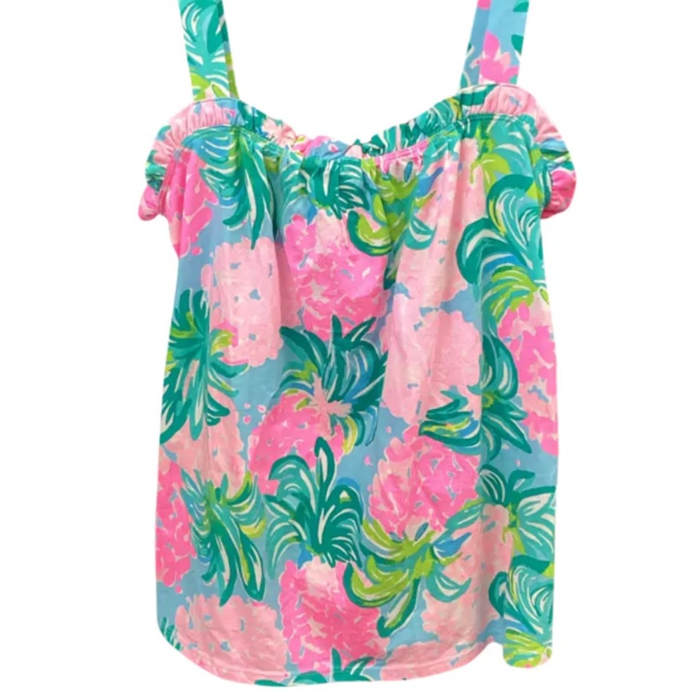 Lilly Pulitzer jia tank pineapple shake blue Ibiza size XS